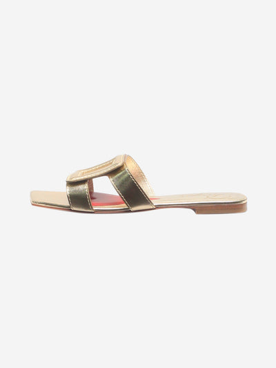 Gold buckle heart sandals - size EU 39 (UK 6) Flat Sandals Roger Vivier 