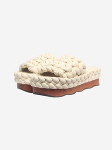 Chloe Ivory braided platform sandals - size EU 37