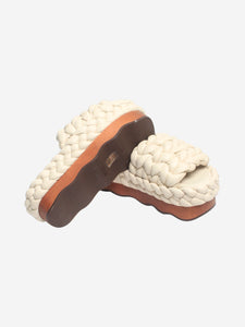 Chloe Ivory braided platform sandals - size EU 37