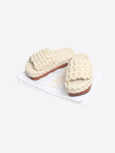 Chloe Ivory braided platform sandals - size EU 37