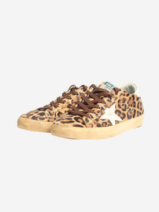 Golden Goose Deluxe Brand Leopard print pony hair Super-star trainers - size EU 39