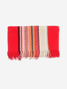 Missoni Red wool-blend zig-zag scarf