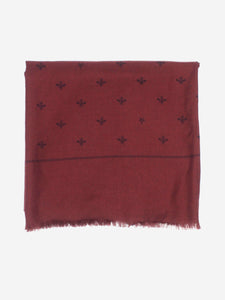 Gucci Burgundy wool and silk blend scarf