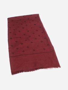 Gucci Burgundy wool and silk blend scarf