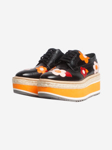 Prada Black floral platform shoes - size EU 38 (UK 5)