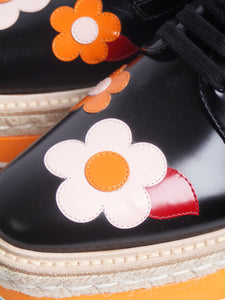 Prada Black floral platform shoes - size EU 38 (UK 5)