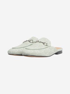 Gucci Light green GG canvas Horsebit mules - size EU 37
