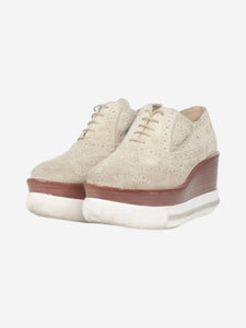 Miu Miu Neutral platform brogues - size EU 35