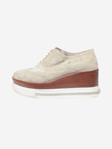 Miu Miu Neutral platform brogues - size EU 35