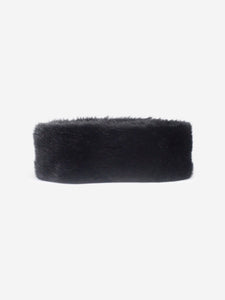 Swarovski Black faux-fur crystal embellished neck warmer