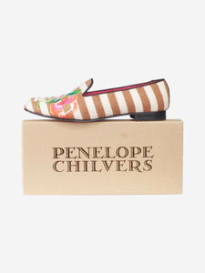 Penelope Chilvers Brown striped shoes - size EU 40