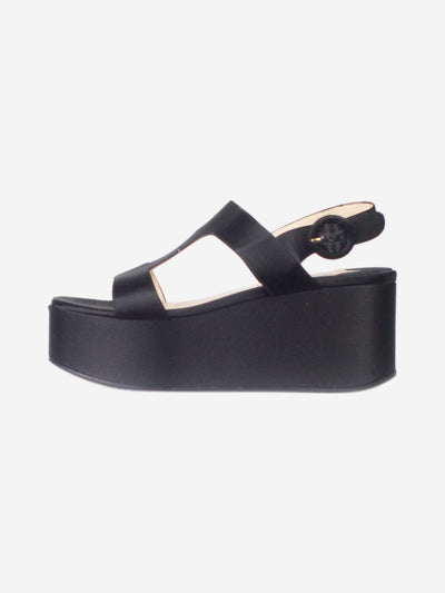 Black satin platform sandals - size EU 37 Heels Prada 