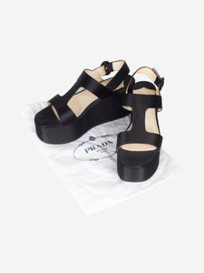 Prada Black satin platform sandals - size EU 37