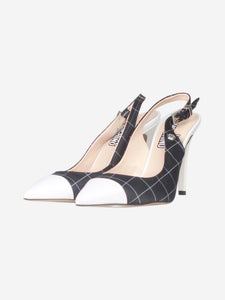 Love Moschino Black checkered slingback pumps - size EU 36