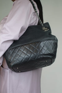 Chanel Black 2012 perforated chain shoulder bag