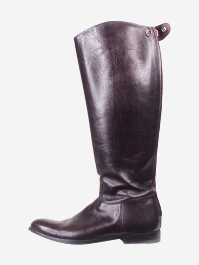 Brown glossy-leather boots - size EU 36 (UK 3) Boots Giorgio Armani 