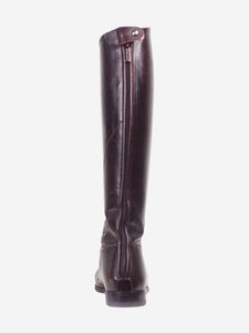 Giorgio Armani Brown glossy-leather boots - size EU 36