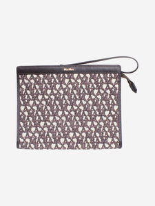 Max Mara Brown Jacquard clutch bag