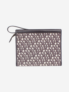 Max Mara Brown Jacquard clutch bag