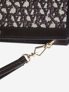 Max Mara Brown Jacquard clutch bag