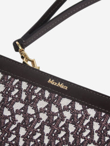 Max Mara Brown Jacquard clutch bag