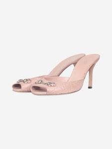 Gucci Dusty pink Horsebit peep-toe sandals - size EU 41