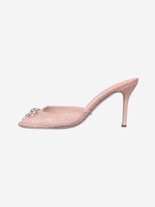 Gucci Dusty pink Horsebit peep-toe sandals - size EU 41