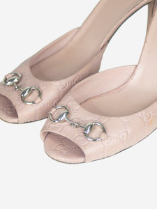 Gucci Dusty pink Horsebit peep-toe sandals - size EU 41