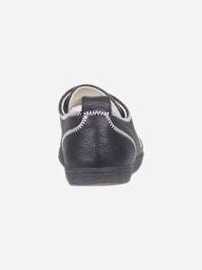 Chanel Black leather contrast-stitched trainers - size EU 38