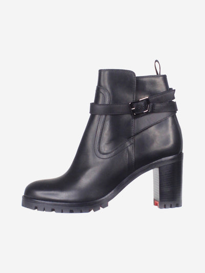 Black leather ankle boots - size EU 38.5 Boots Christian Louboutin 