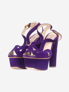 Prada Purple suede platform sandals - size EU 38.5