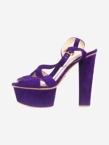 Prada Purple suede platform sandals - size EU 38.5