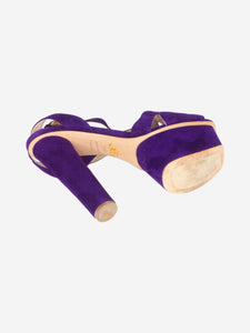 Prada Purple suede platform sandals - size EU 38.5