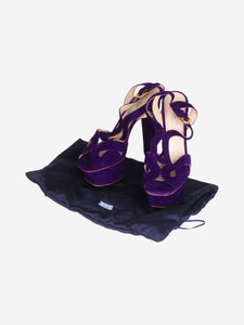 Prada Purple suede platform sandals - size EU 38.5