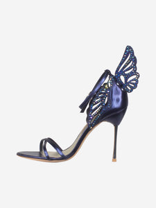 Sophia Webster Dark blue bejewelled wing sandal heels - size EU 40