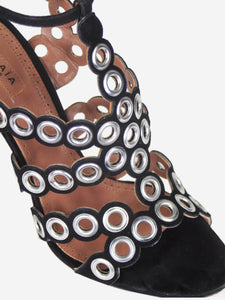 Alaia Black suede eyelet heels