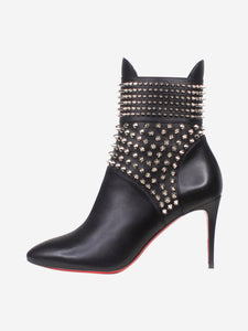 Christian Louboutin Black leather spiked ankle boots - size EU 37.5