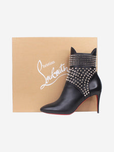 Christian Louboutin Black leather spiked ankle boots - size EU 37.5