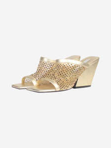 Stella McCartney Gold mesh crystal mules - size EU 38.5