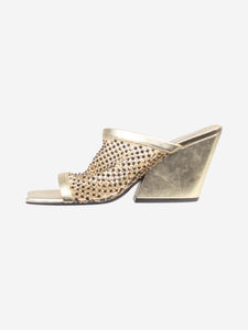 Stella McCartney Gold mesh crystal mules - size EU 38.5