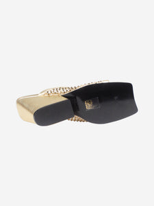 Stella McCartney Gold mesh crystal mules - size EU 38.5