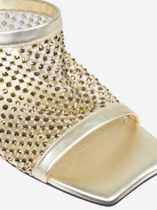 Stella McCartney Gold mesh crystal mules - size EU 38.5