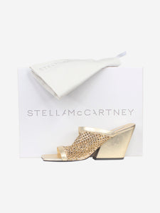 Stella McCartney Gold mesh crystal mules - size EU 38.5