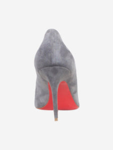 Christian Louboutin Grey suede pointed-toe pumps - size EU 38.5