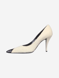 Saint Laurent Cream boucle pointed-toe pumps - size EU 39.5