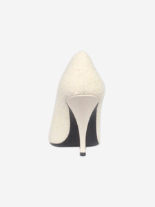 Saint Laurent Cream boucle pointed-toe pumps - size EU 39.5