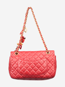 Chanel Red 2010 medium lambskin Classic Single Flap bag