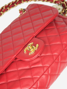 Chanel Red 2010 medium lambskin Classic Single Flap bag