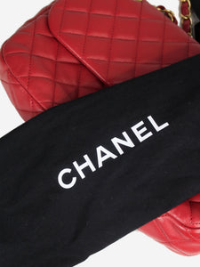 Chanel Red 2010 medium lambskin Classic Single Flap bag