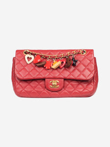 Chanel Red 2010 medium lambskin Classic Single Flap bag